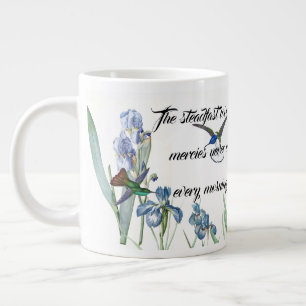 Amour Mercy God Hummingbird Iris Flowers Jumbo Mug