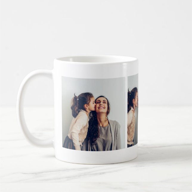 Amour Mère Fille Photo Collage Mug (Gauche)