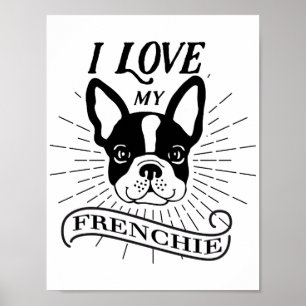 Amour mignon d'I mon affiche de Frenchie
