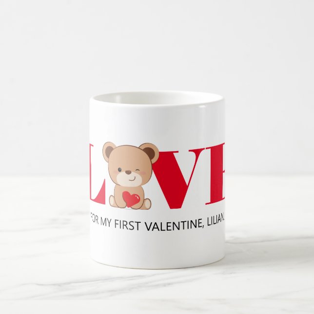 "AMOUR" Mignonne Ours Valentin Mugs (Centre)