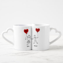 Amour minimaliste Customisé nom Mug pour les coupl