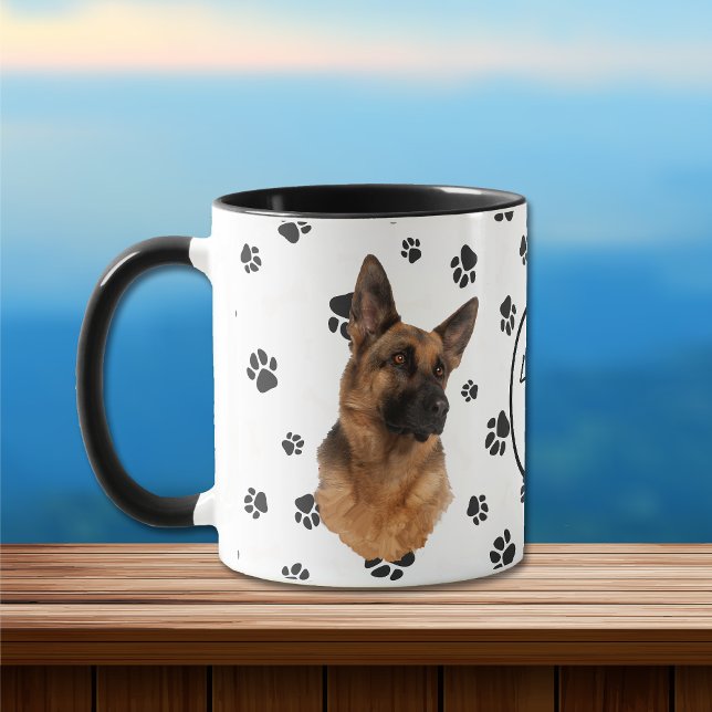 Amour Mon Berger Allemand Chien Pawprint Mug (Créateur téléchargé)