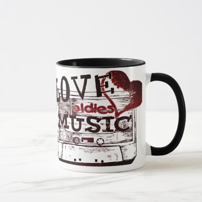 Amour musique vieux 2 Mug (Droite)