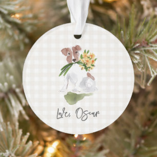 Amour NOM DU CHIEN Terrier Gingham Chien Art à l'a