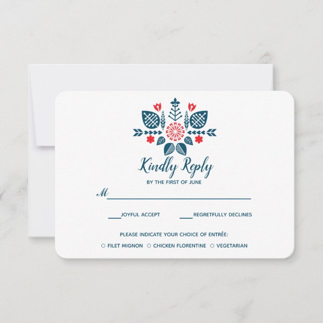 Amour nordique | Mariage RSVP avec choix de repas (Devant)