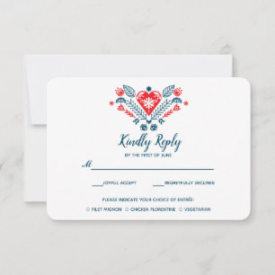 Amour nordique Mariage RSVP avec choix de repas