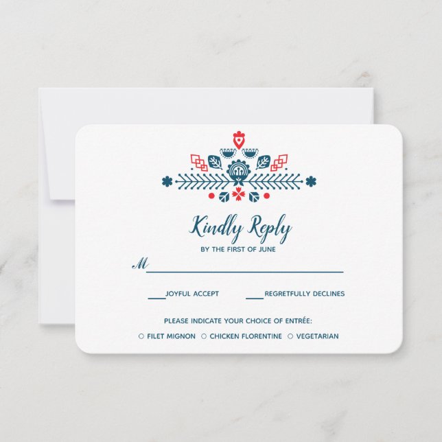 Amour nordique | Mariage RSVP avec choix de repas (Devant)