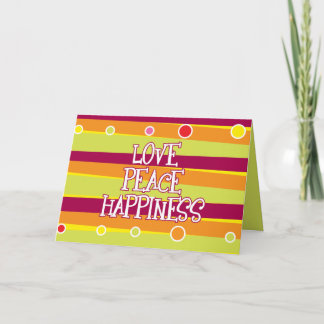 Amour, Paix, Carte Bonheur