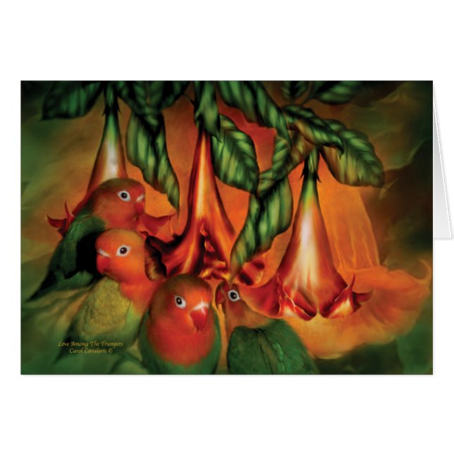 Amour parmi les trompettes ArtCard (Devant horizontal)