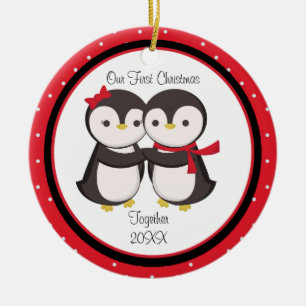 Amour Penguin Couple Ornement de Noël