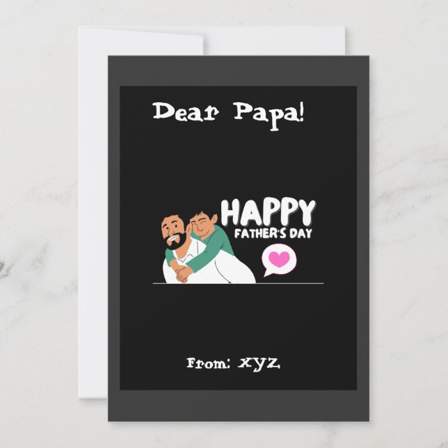 Amour Père Son Embrace Design Carte de vacances (Devant)