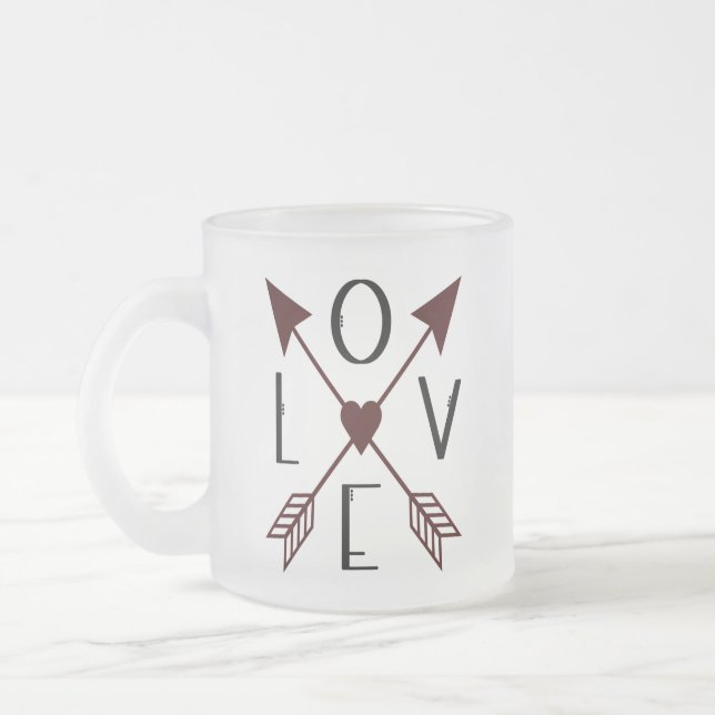 Amour personnalisé avec flèches givré Mug (Gauche)
