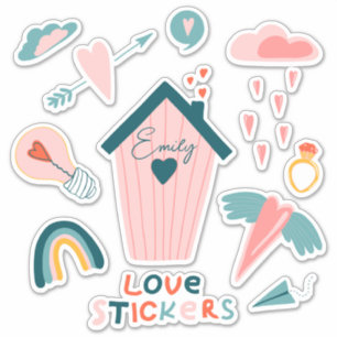 Amour personnalisé mignon Autocollant en vinyle co