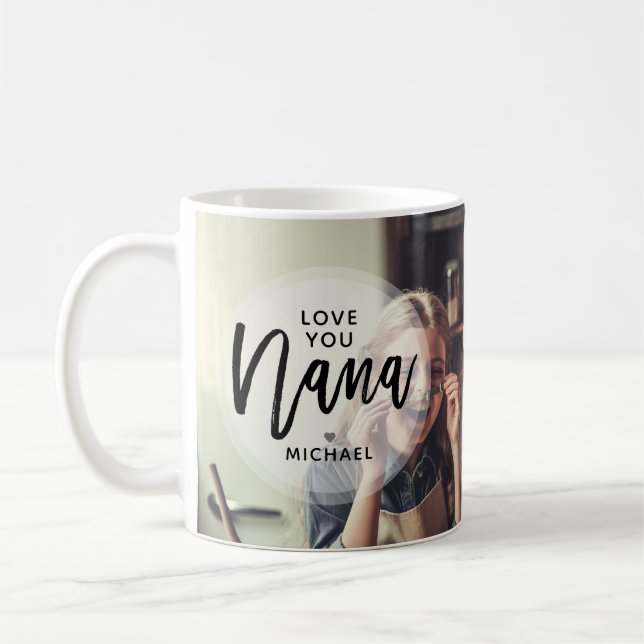 Amour Personnalisé Moderne You Nana Photo Café Mug (Gauche)