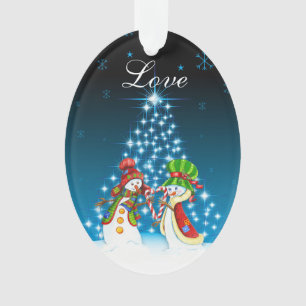 Amour personnalisé Snowman et Snow-Woman