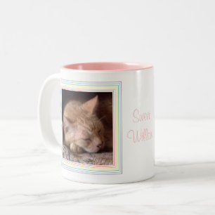 AMOUR PET Rose Mug à deux tons + Texte / Arc-en-ci