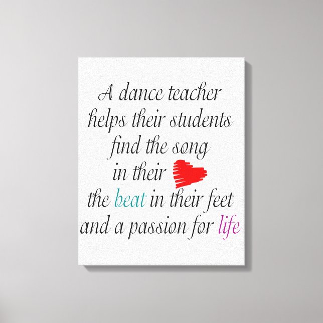 Amour Pour Apprendre À Danser Canevas Mur Art (Recto)