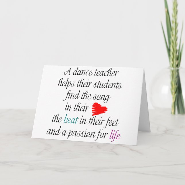 Amour pour apprendre à danser Carte pour notes(s) (Devant)