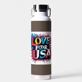 "Amour pour la bouteille d'eau patriotique USA"