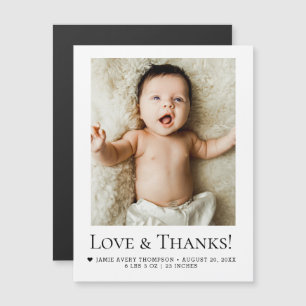 Amour & Remerciements Minimaliste Photo de Bébé St