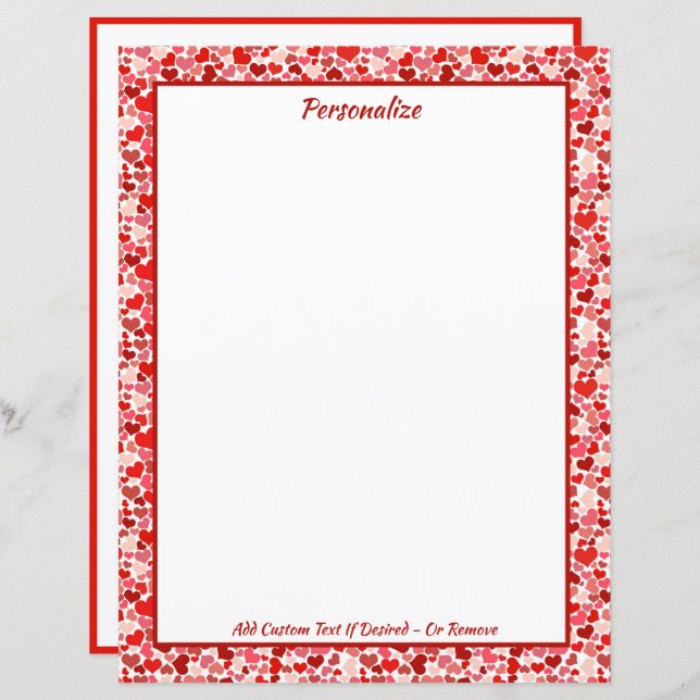 Amour romantique Coeurs rouges roses Saint-Valenti (Devant / Derrière)