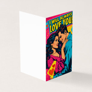 Amour romantique Pop Art bleu magenta jaune