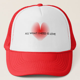 Amour rouge coeur casquette