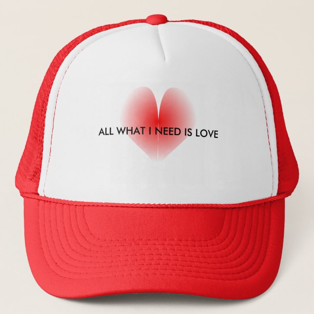 Amour rouge coeur casquette (Devant)