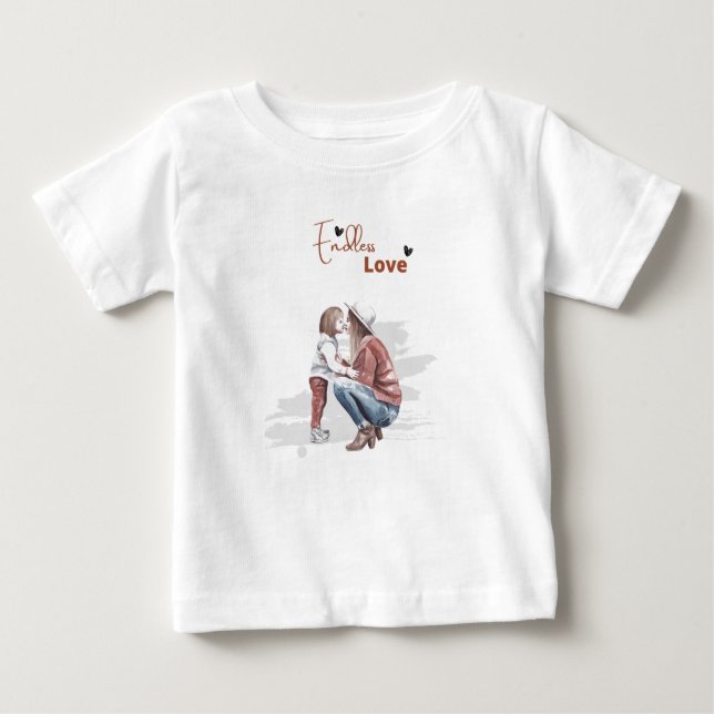 Amour sans fin Imprimer Tshirt bébé blanc moderne (Devant)