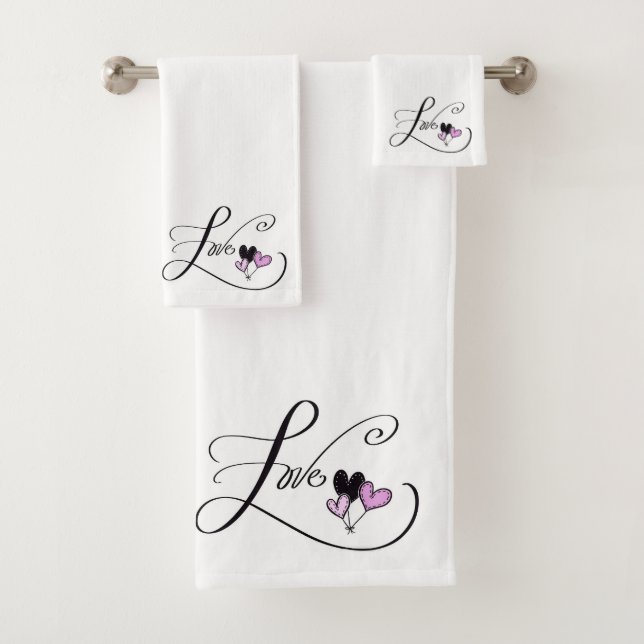 Amour Serviette de bain ensemble (En situation)