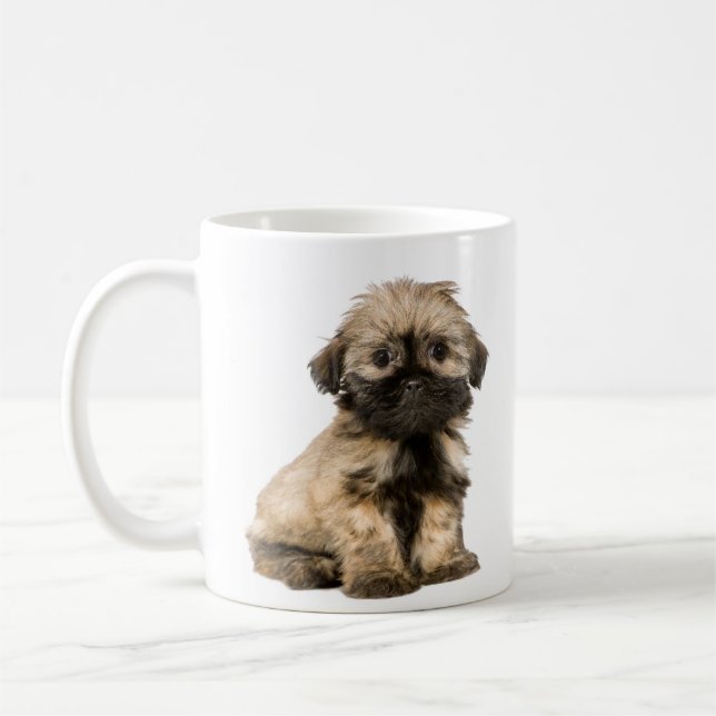 Amour Shih Tzu Puppy Dog Coffee Cup Mug (Gauche)