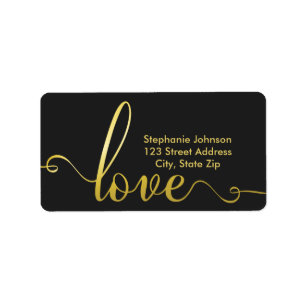 "Amour" Stylish Valentines Day Étiquette de adres