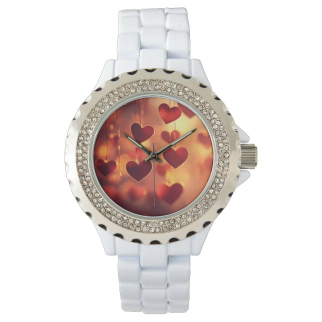 Amour sur votre poignet - Coeurs pendants Montre p (devant)