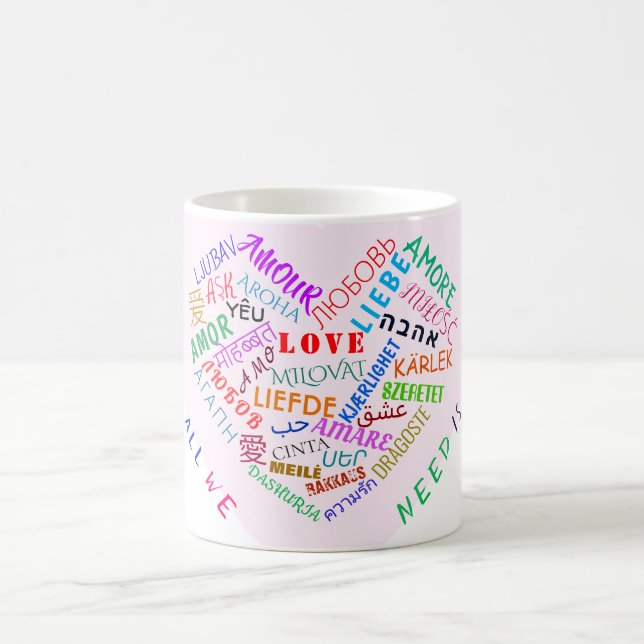 Amour Texte Café Mug Cadeau avec coeur (Centre)
