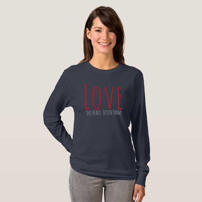 Amour - Un cœur. Sept formes T-Shirt (Devant entier)