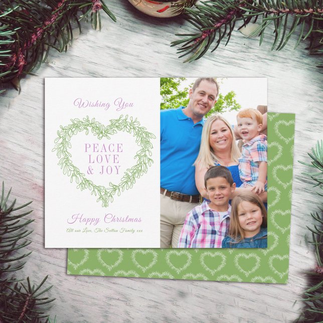 Amour vert pourpre mistletoe coeur photo Noël (Créateur téléchargé)