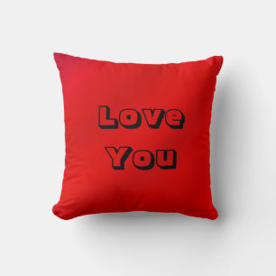 Amour vous romantique rouge de coussin carré