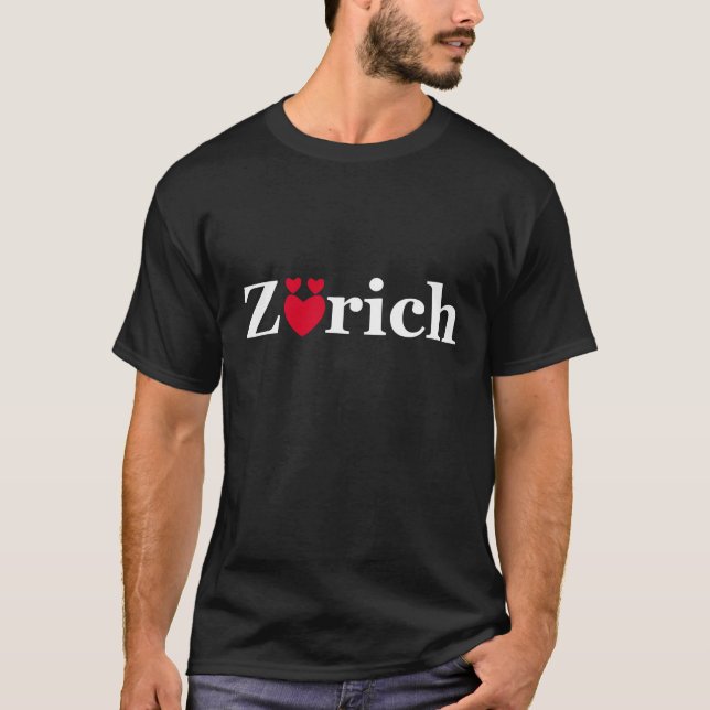 Amour Zurich sur le T-shirt foncé (Devant)