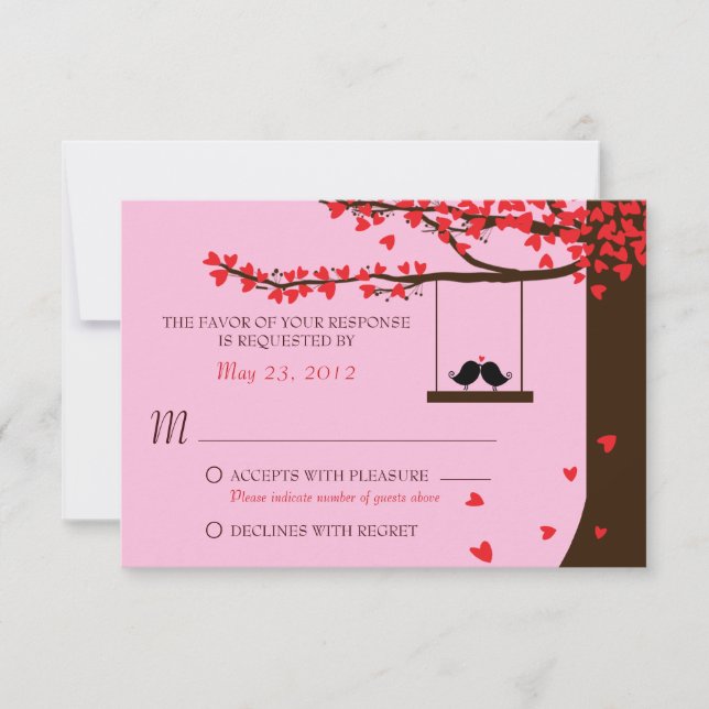 Amoureux Chute de Coeurs Arbre Chêne RSVP (Devant)