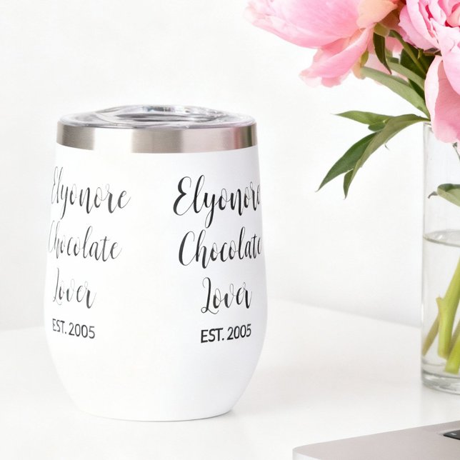 Amoureux de chocolat Noir Script Nom Personnalisé  (Créateur téléchargé)