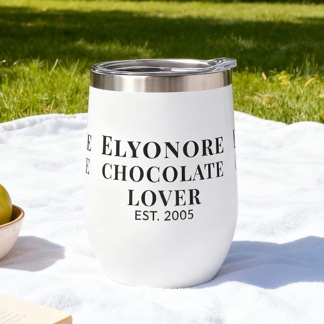 Amoureux de chocolat Noir Script Nom Personnalisé  (Créateur téléchargé)