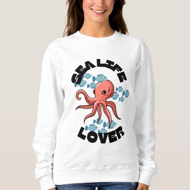 amoureux de la mer pieuvre femmes Sweatshirt de ba (Devant)
