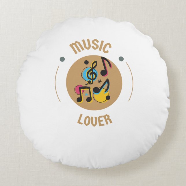 Amoureux de la musique Coussin ronde (Devant)