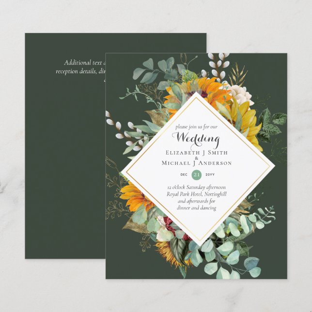Amoureux de la nature Mariage Foral Verdure Rustiq (Devant / Derrière)