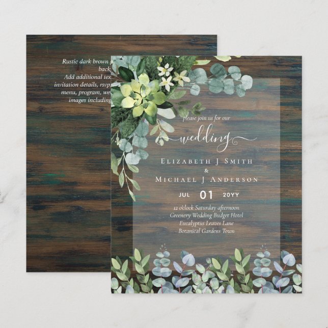 Amoureux de la nature Mariage Foral Verdure Rustiq (Devant / Derrière)