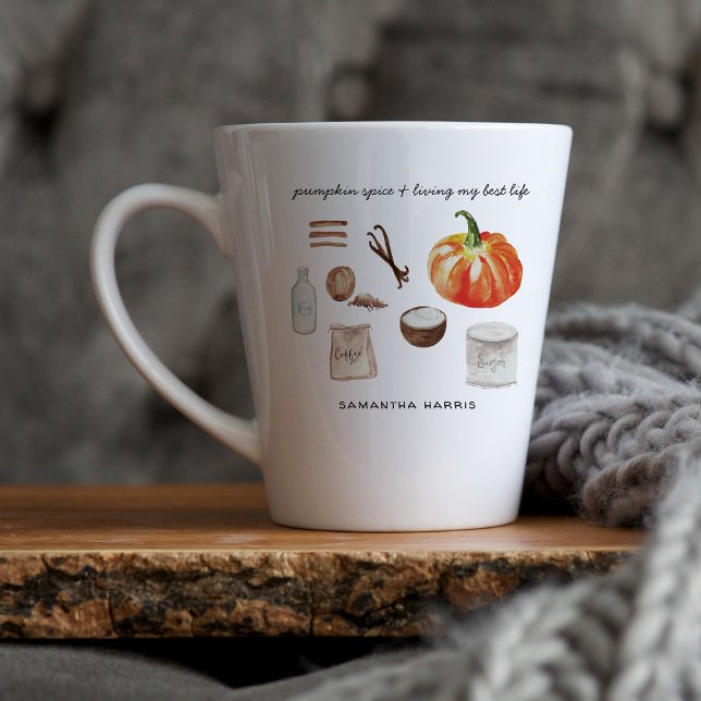 Amoureux de la saveur de citrouille | Mug à latte  (Créateur téléchargé)
