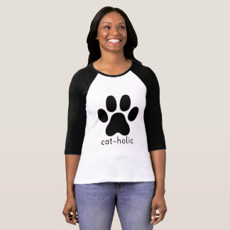 Amoureux de les chats catholiques de T-shirt de