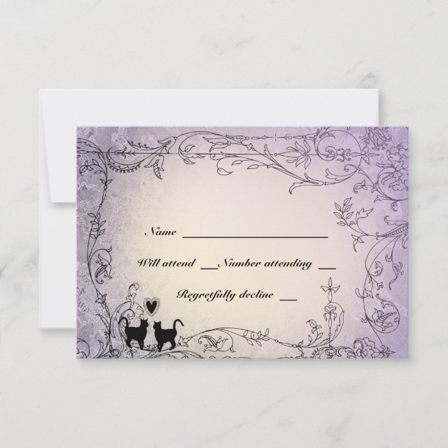 Amoureux de les chats Ornate Lavender RSVP (Devant)
