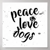 amoureux de les chiens citation poster design empr