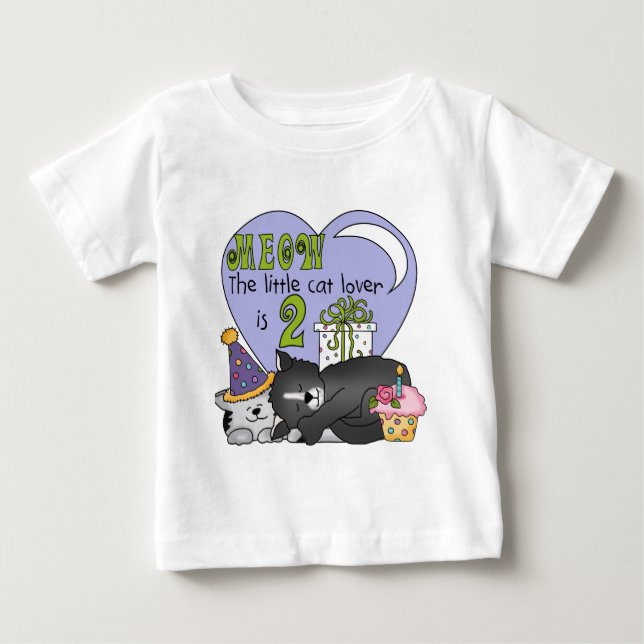 Amoureux des chats 2e anniversaire Tshirts et cade (Devant)